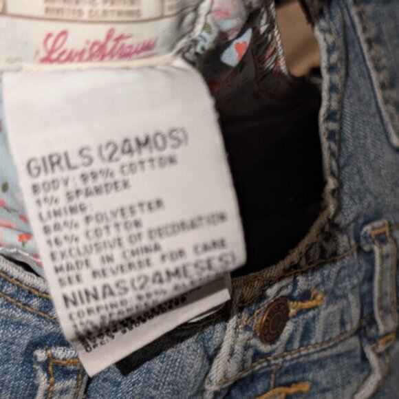 Vintage Girls Size 24M 24 Mos Levi Strauss Denim Jean Dress - Picture 3 of 3